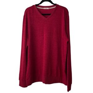 Men’s Red V-Neck Sweater Size XL Transitional Outdoor Casual Cozy Preppy Y2K
